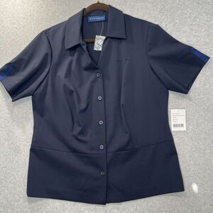 US Airways Stan Herman Twin Hill Short Sleeve Uniform Top Navy Blue Size 16WT